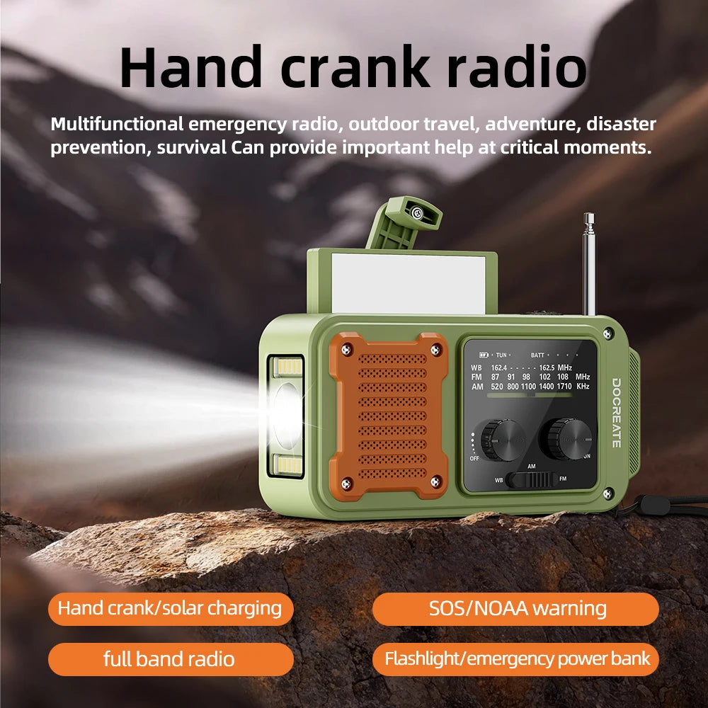 Rechargeable Emergency Radio With Flashlight And USB Power Bank