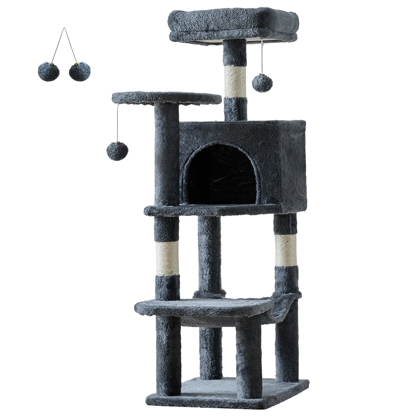 Jhk Multi Tier Cat Tree With Natural Sisal Scratching Posts