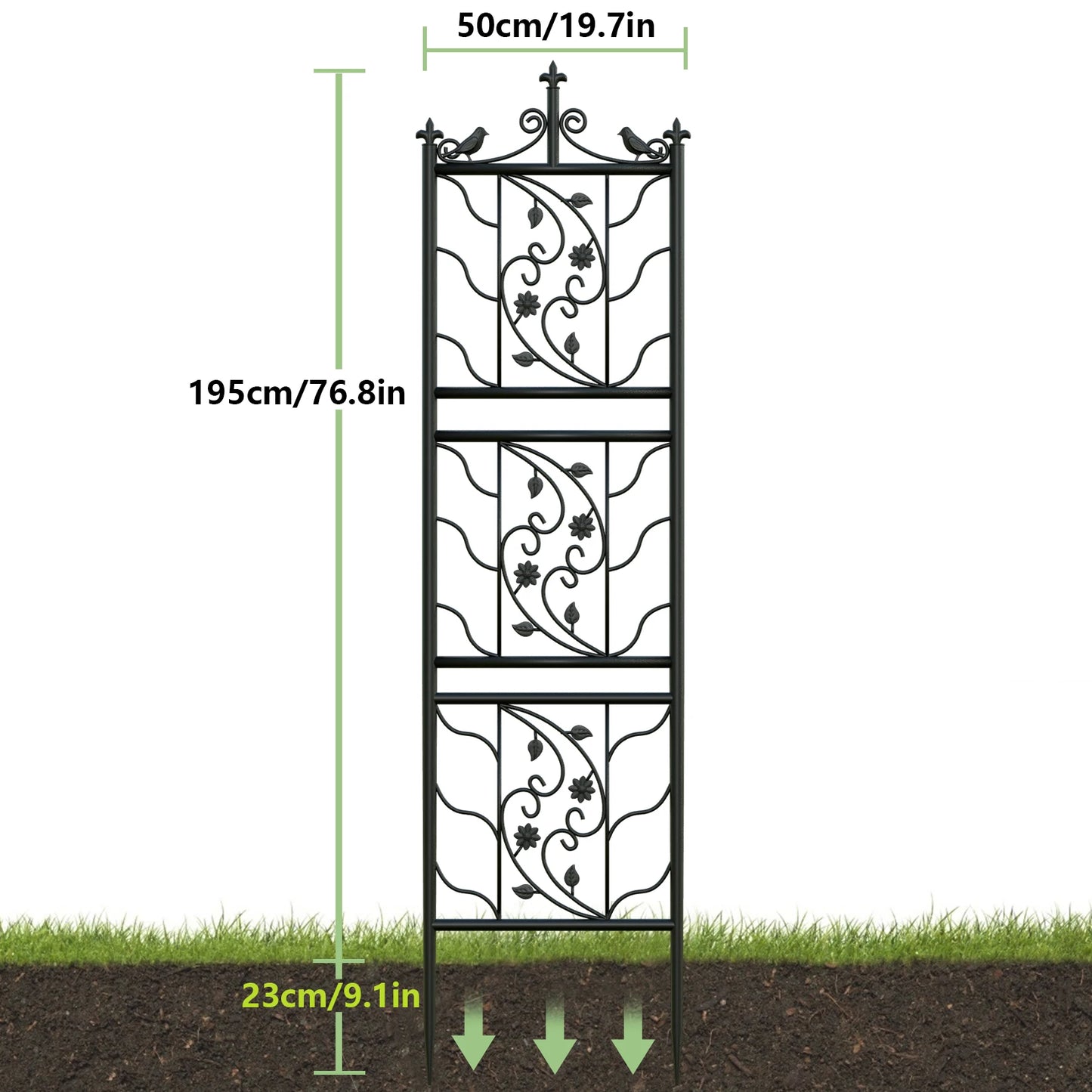 Decorative Garden Trellis Fence Metal Powder Coated For Climbing Plants