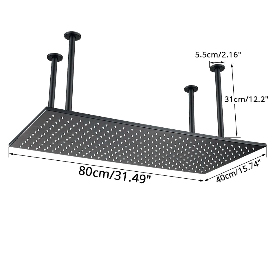Shinesia LED Bathroom Shower System Ceiling Mounted Rainfall
