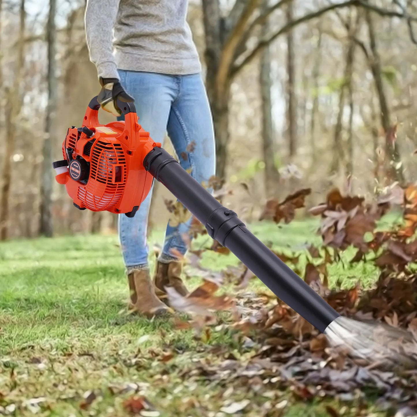 Gas Leaf Blower 25.4cc 2 Stroke Handheld Yard Cleanup Tool