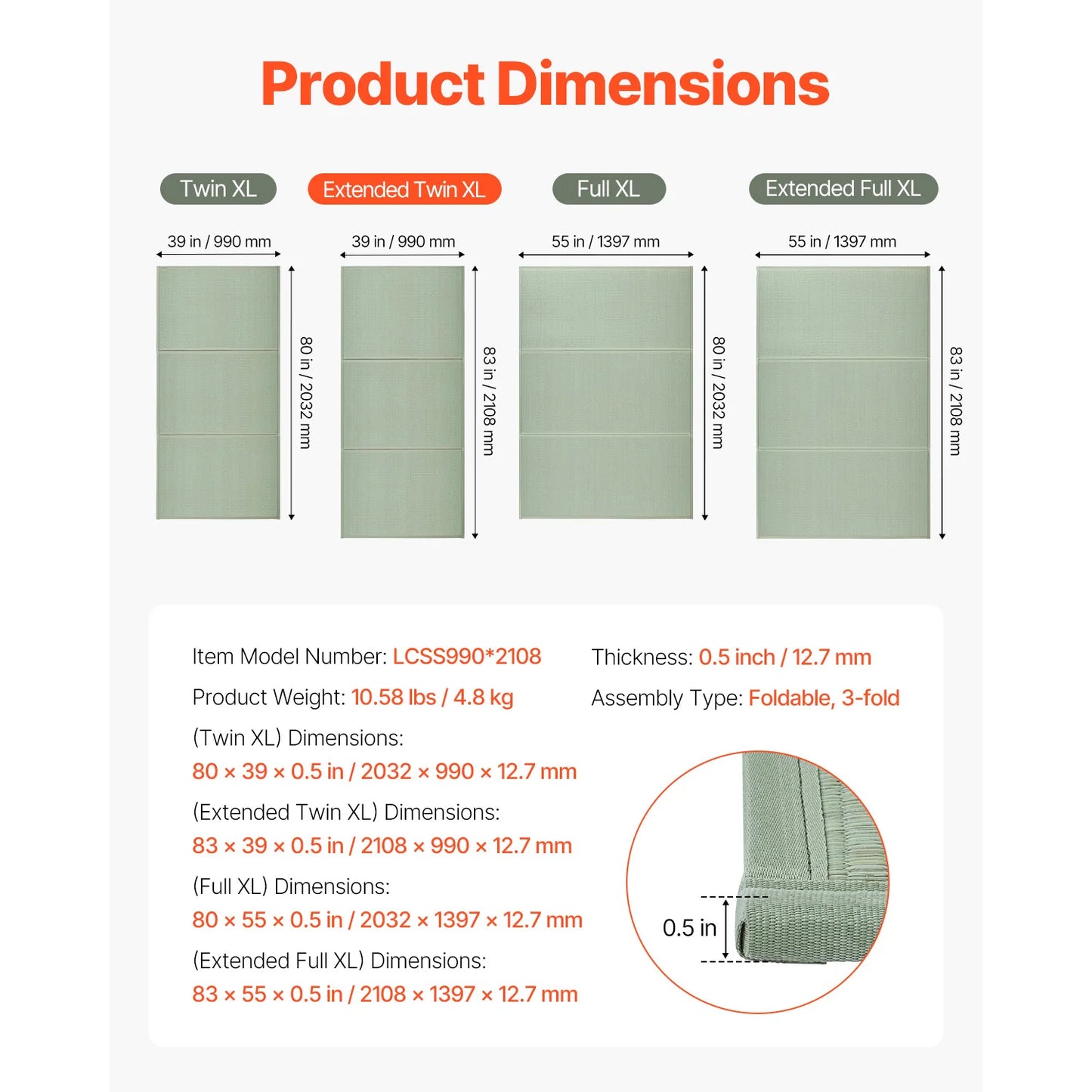 SucceBuy Japanese Tatami Foldable Mattress Natural Rush Grass