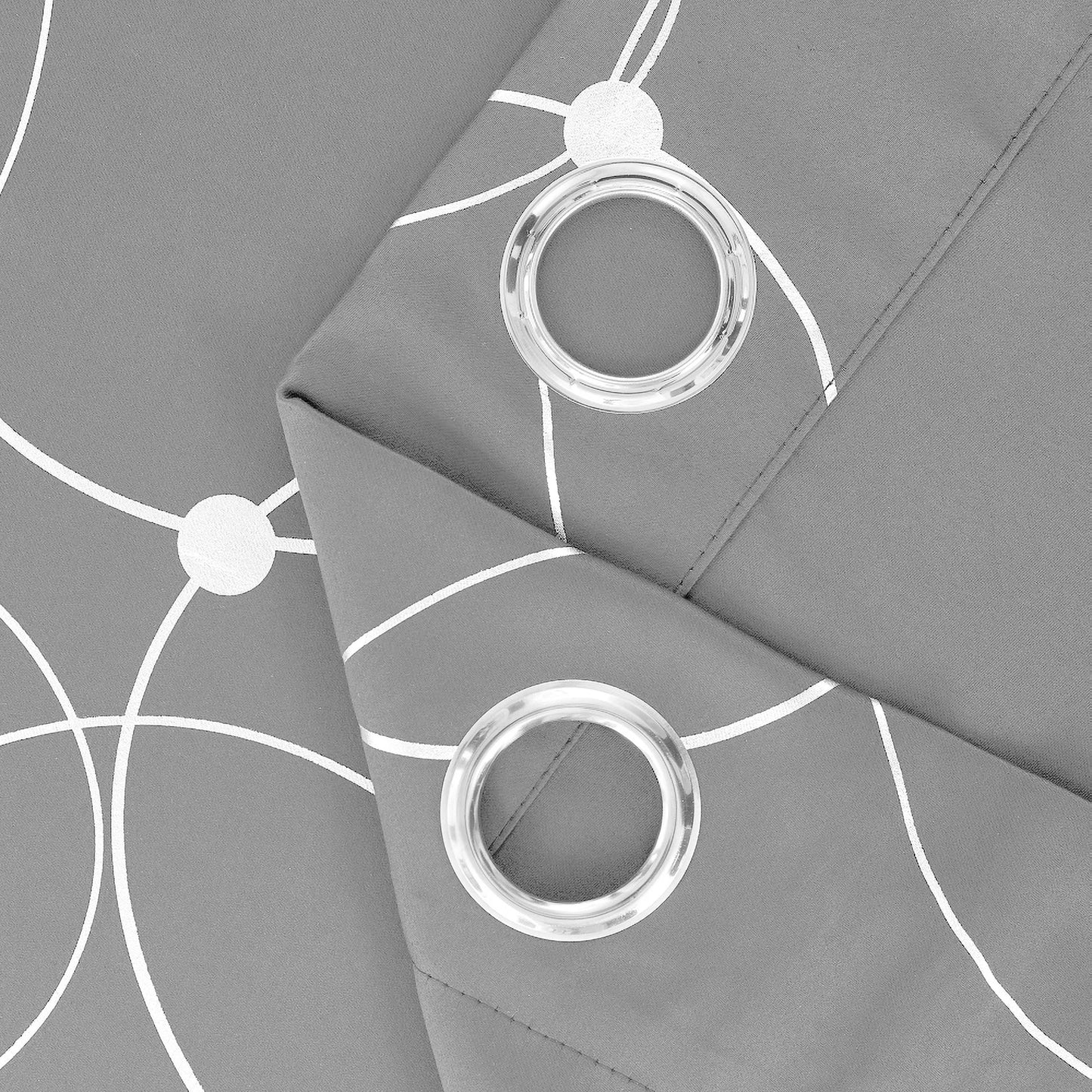Foil Printed Blackout Curtains Grommet Thermal Insulated Room Darkening