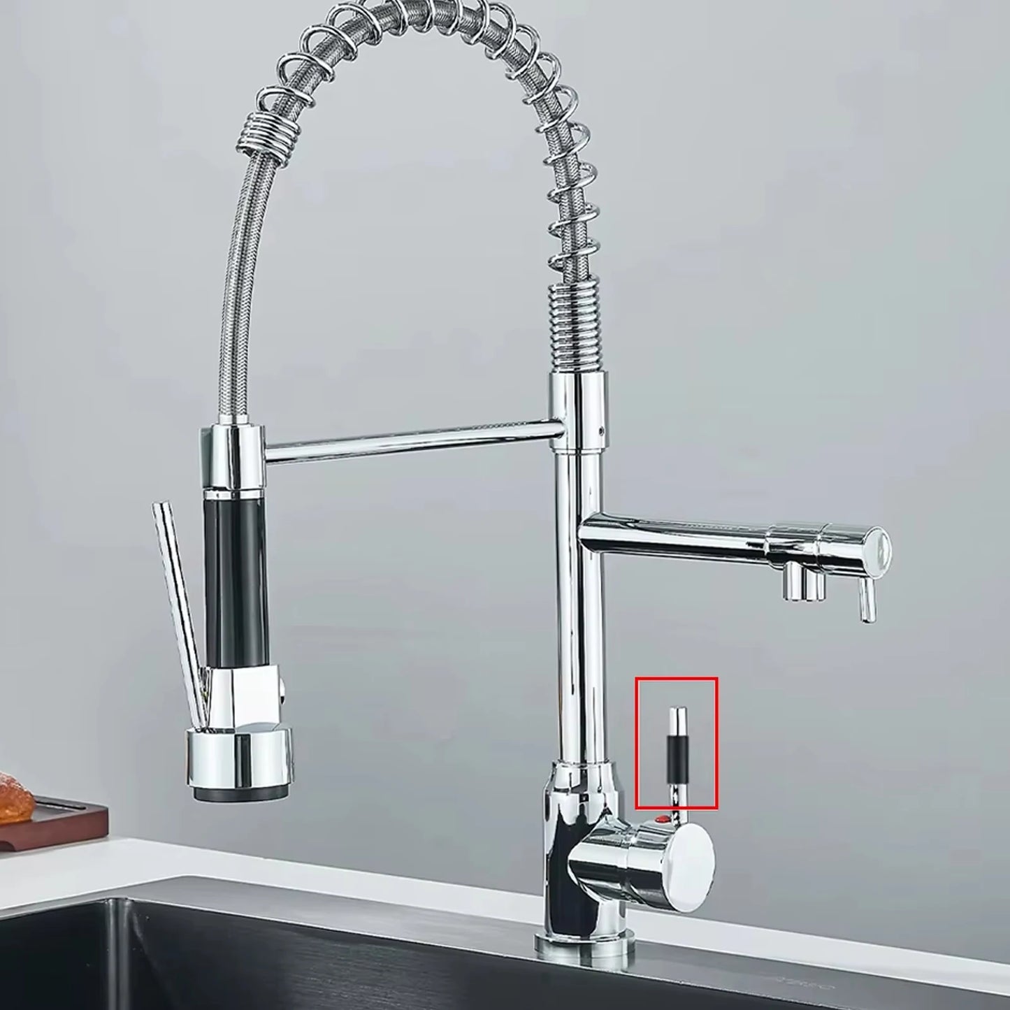Onyzpily Stainless Steel Pull Down Kitchen Faucet With Dual Spout
