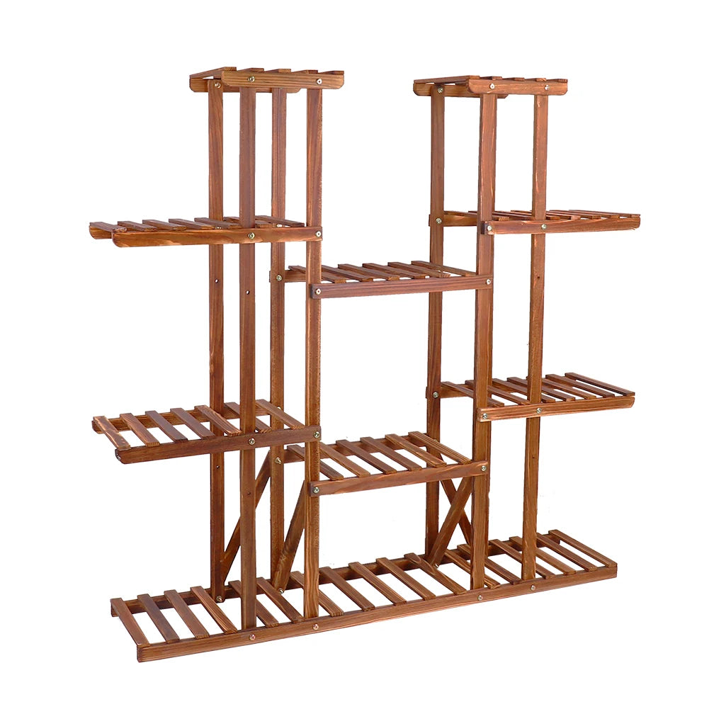 Wisfor Wooden Plant Shelf Display Stand For Indoor Outdoor