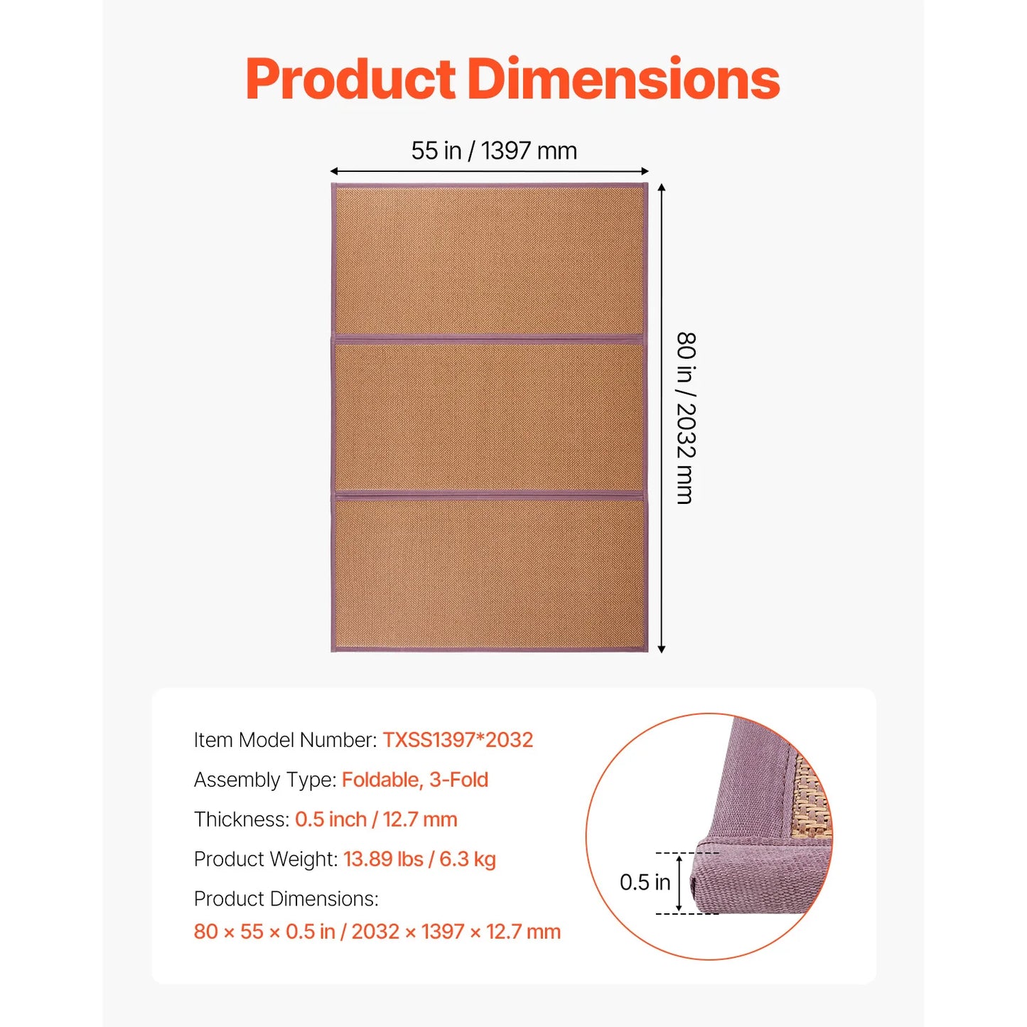 SucceBuy Japanese Tatami Foldable Mattress Natural Rush Grass