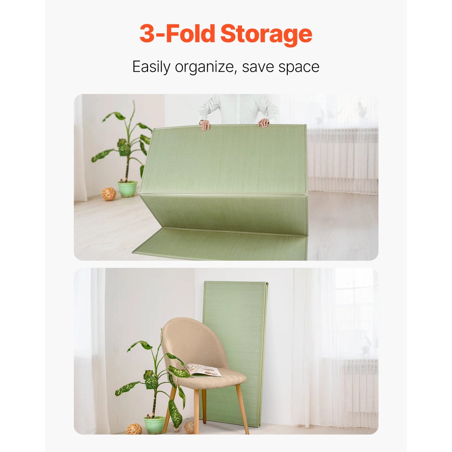 SucceBuy Japanese Tatami Foldable Mattress Natural Rush Grass