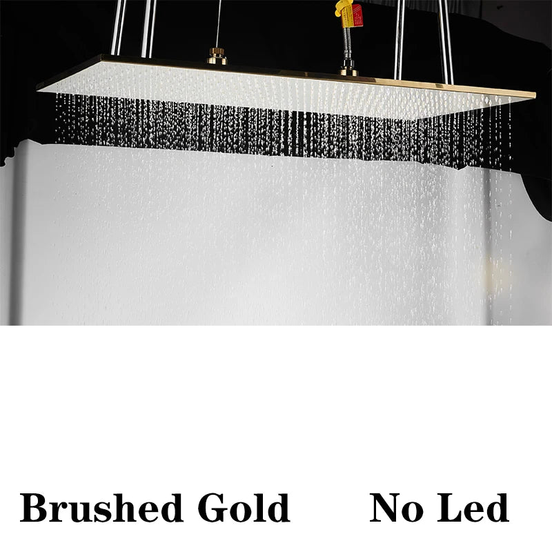 Wanmivezlo LED Brass Rain Shower Head Wall Mounted