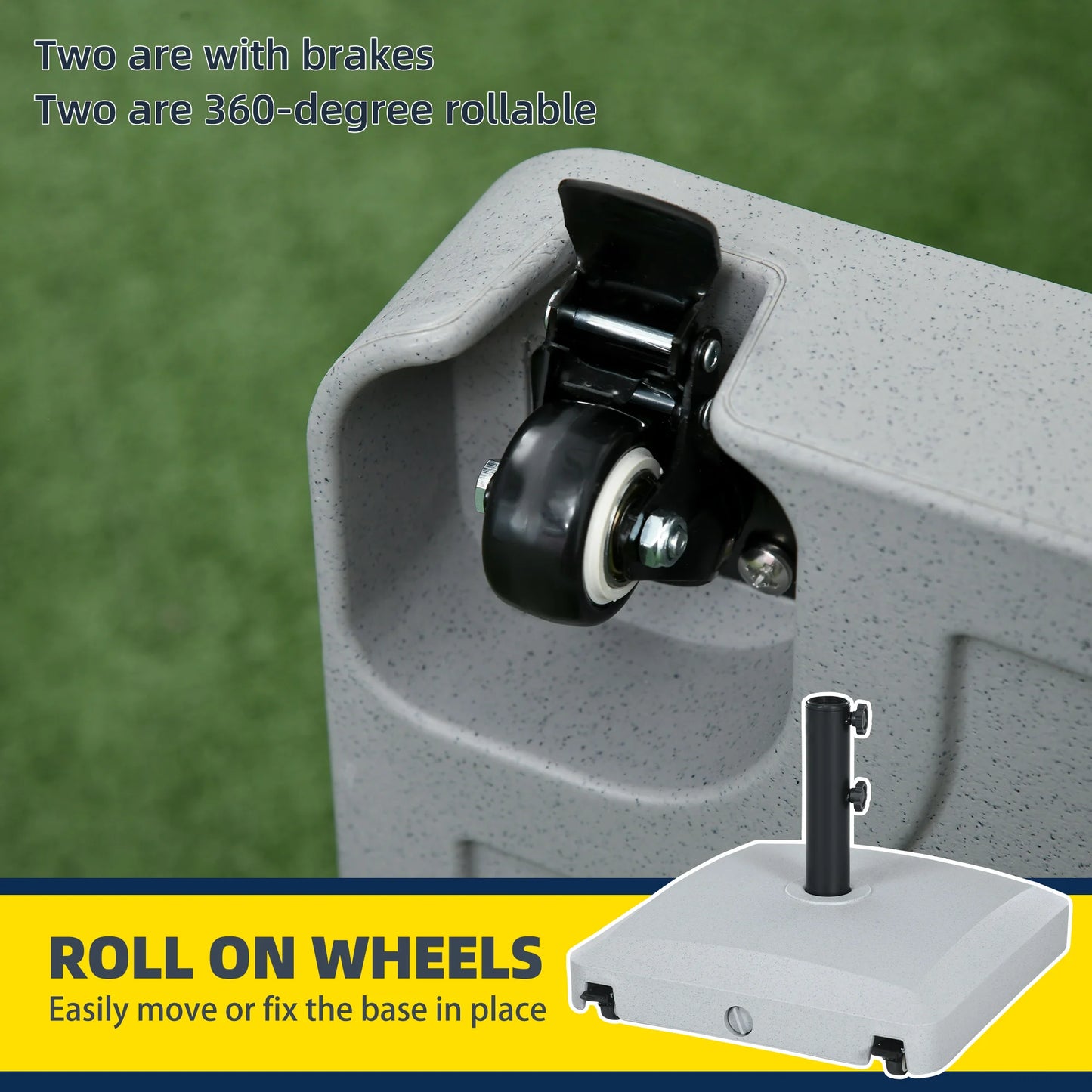 Patio Umbrella Base With Wheels Water Or Sand Fill