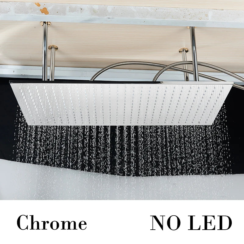 Wanmivezlo LED Brass Rain Shower Head Wall Mounted