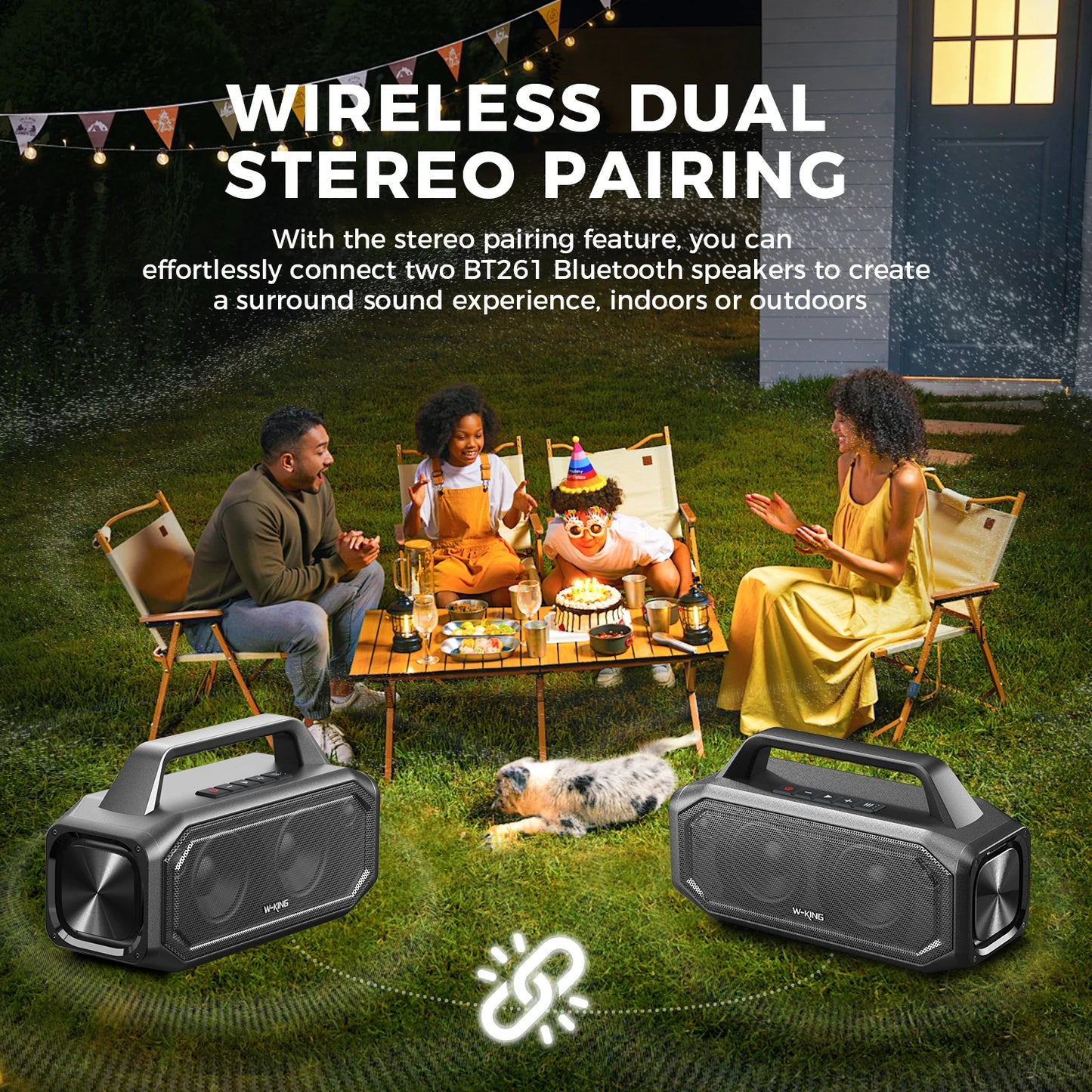 W-Keyng Portable Bluetooth 80W Wireless Speaker With Stereo Bass Boost