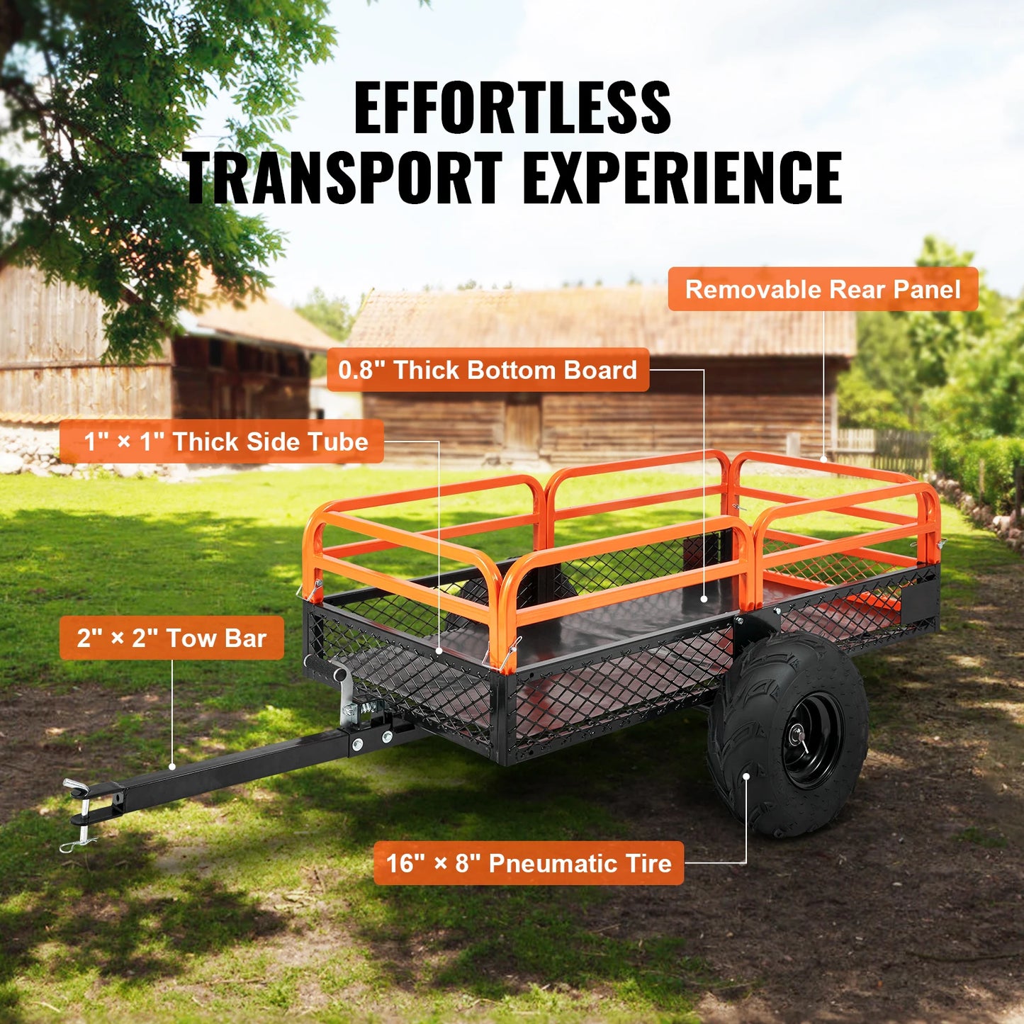 Heavy Duty Steel ATV Dump Trailer Removable Sides