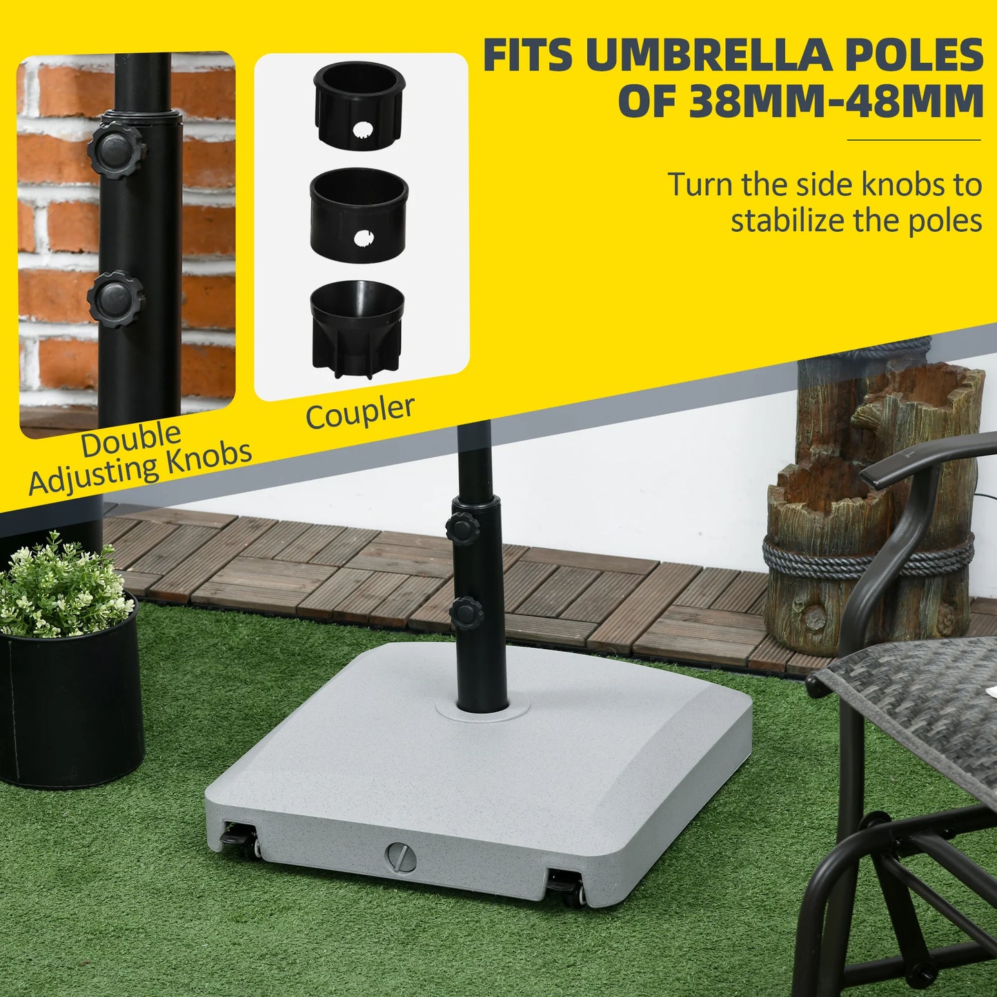 Patio Umbrella Base With Wheels Water Or Sand Fill