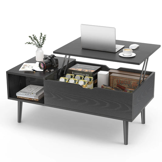 JHK Lift Top Coffee Table With Adjustable Storage For Living Room