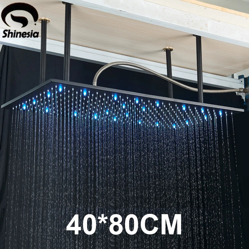 Shinesia LED Bathroom Shower System Ceiling Mounted Rainfall