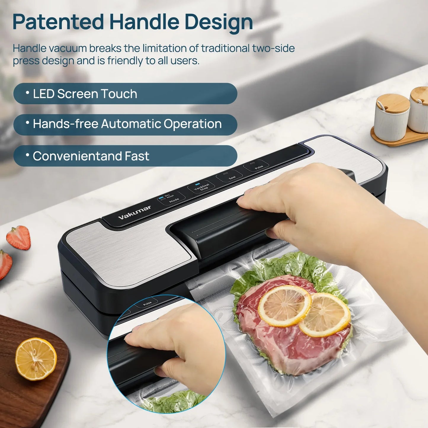 Vakumar Automatic Vacuum Sealer Machine For Sous Vide Household Use