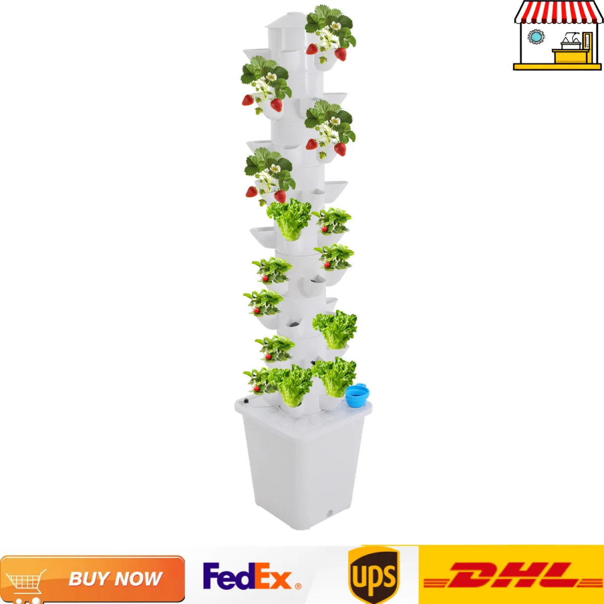 Hydroponic Vertical Garden Tower With 45 Holes For Balcony Greenhouse