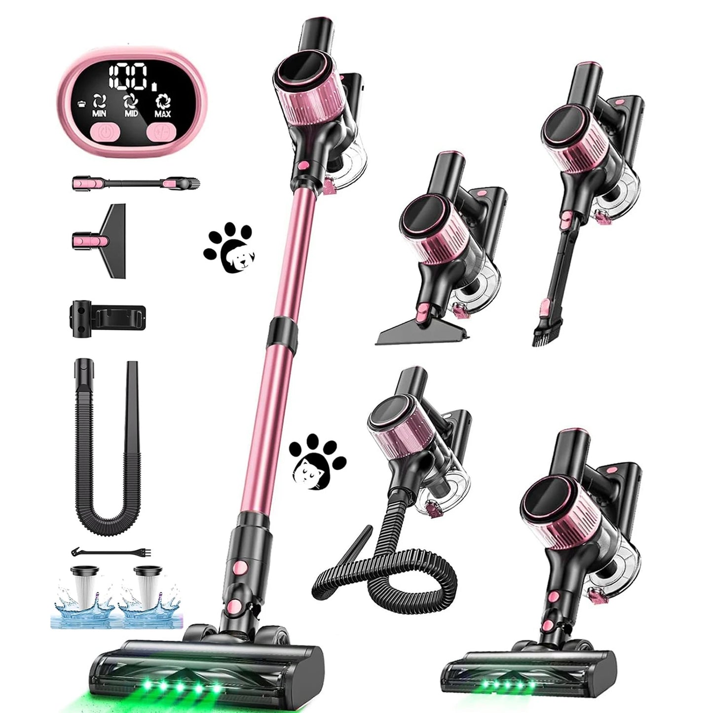 SUXIANGVAC Cordless Vacuum Cleaner 55KPa 500W 45Min Run Time 10in1