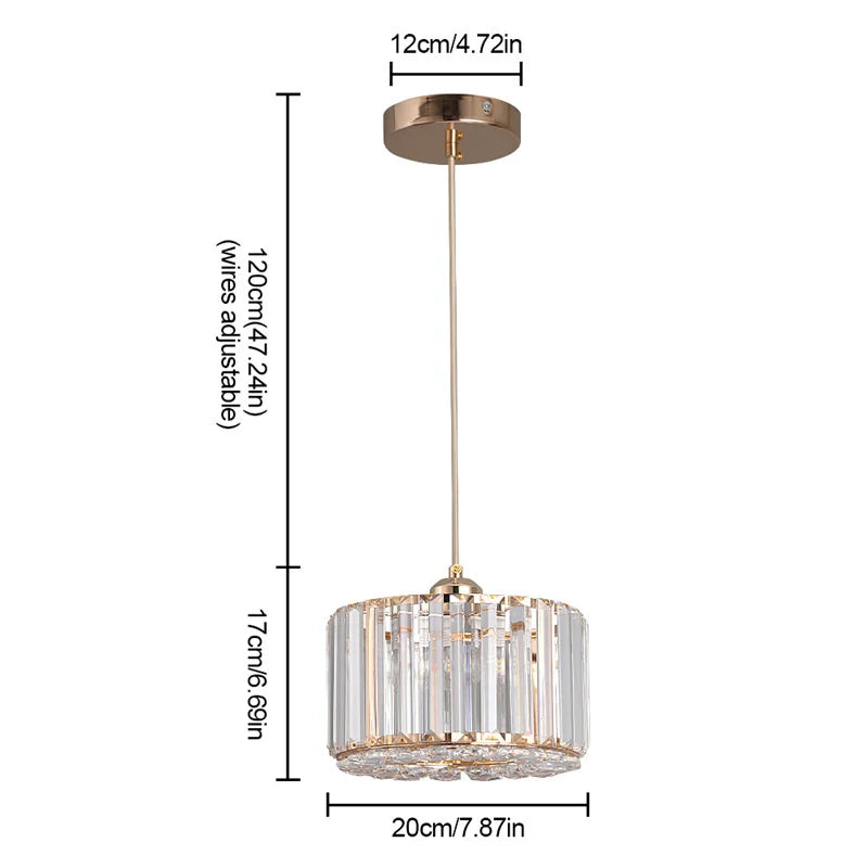 GreeLustr Modern Led Crystal Pendant Chandelier Ceiling Light