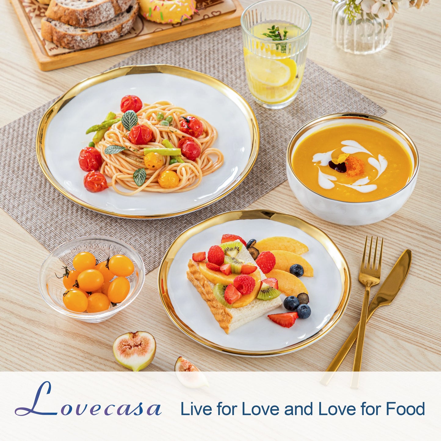 Malacasa Ceramic Dinnerware Set With Plates And Bowls