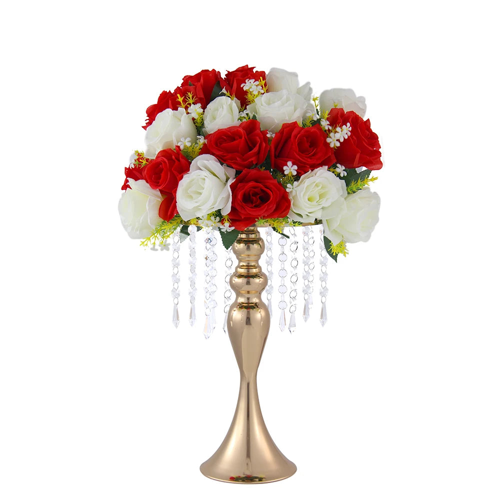 Sleek Metal Trumpet Vases For Wedding Centerpiece Decor