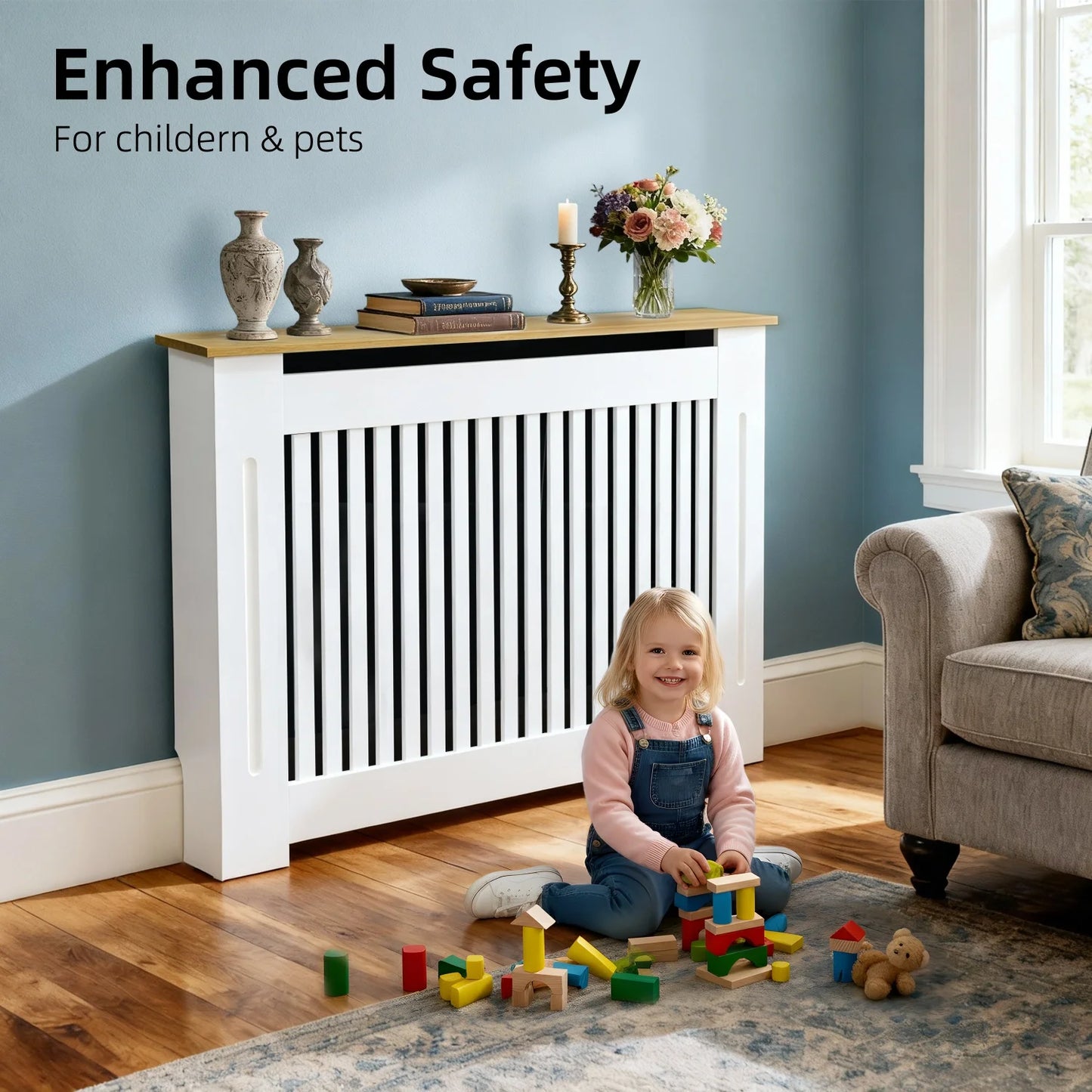Radiator Cover Guard For Home Living Room MDF Wood Grain