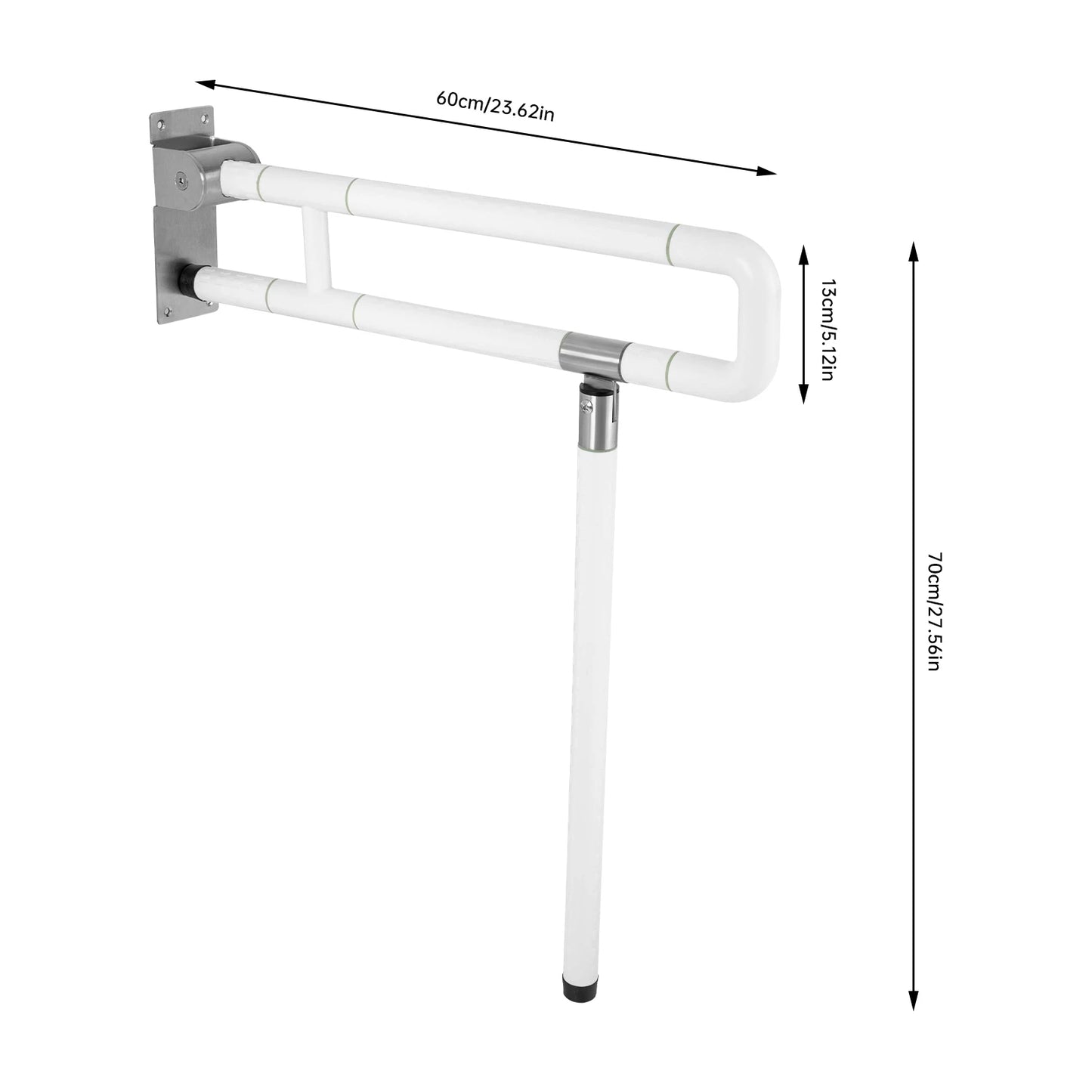 Fold Down Toilet Rail Grab Bar Non Slip Handicap Support