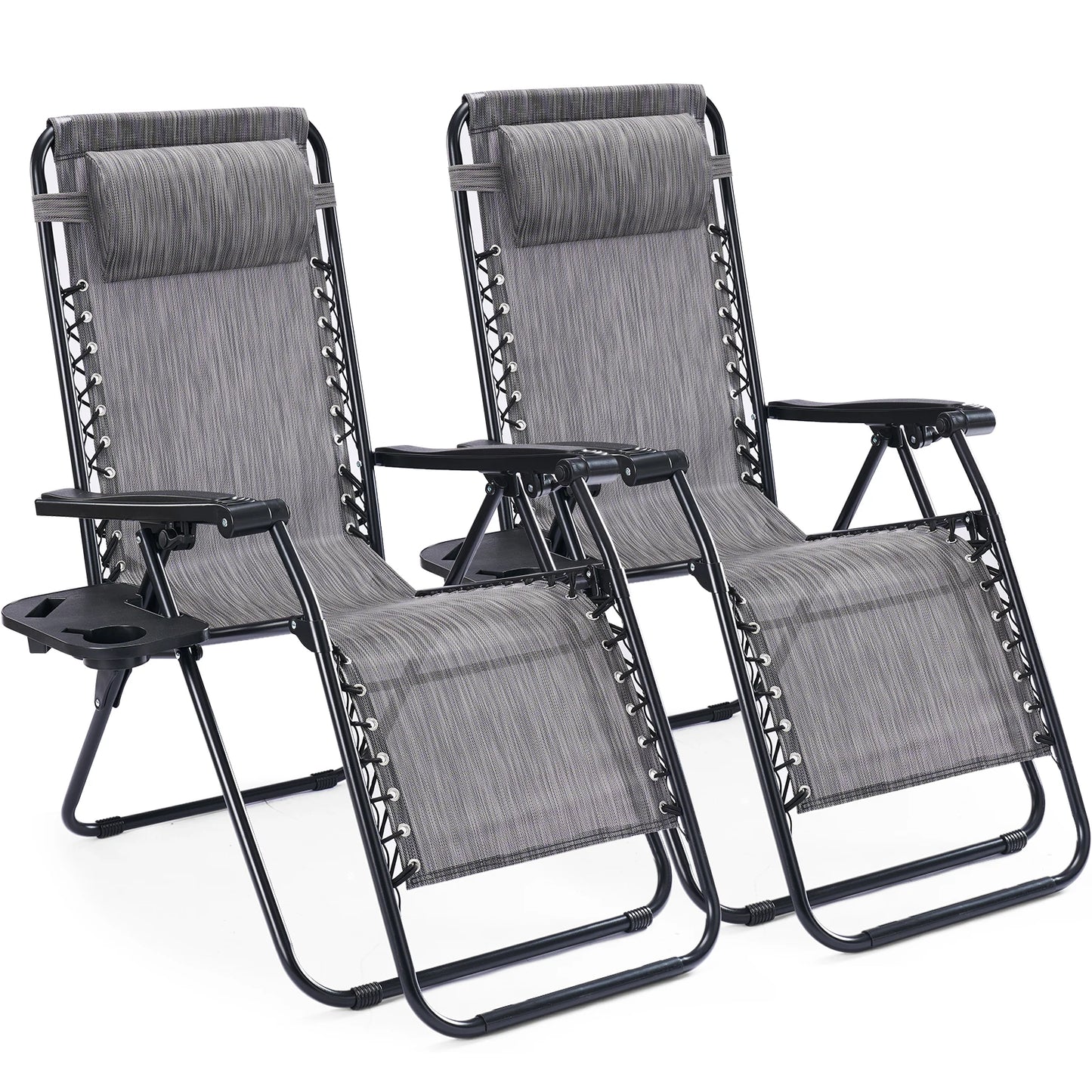 JHK Portable Zero Gravity Recliner Chairs Set Of Two