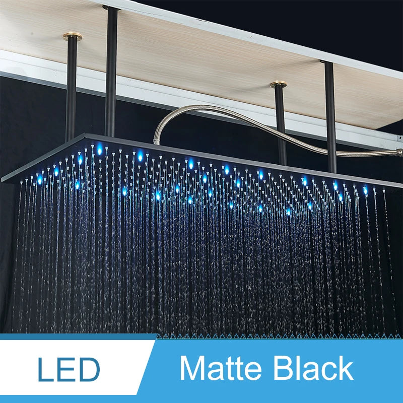 Shinesia LED Bathroom Shower System Ceiling Mounted Rainfall