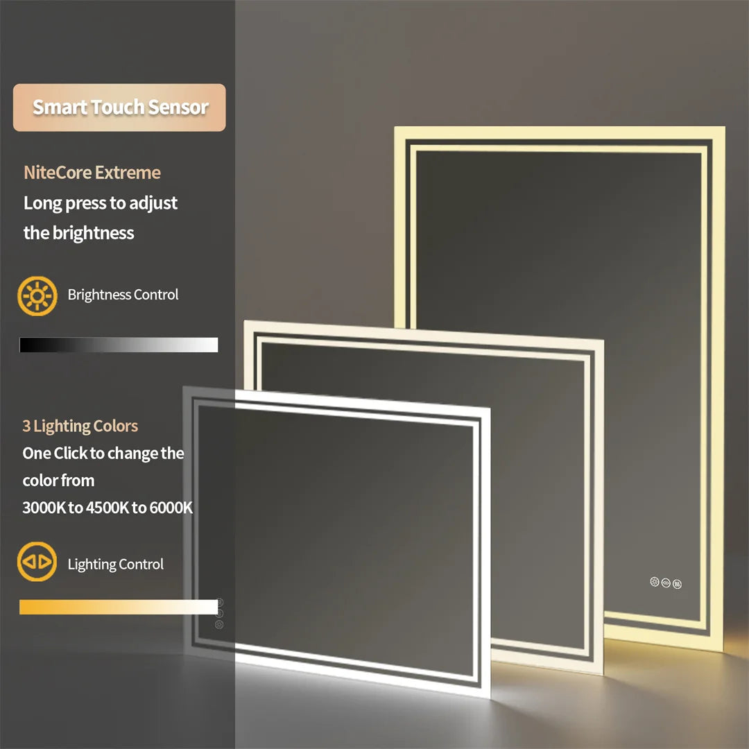 LUVODI LED Backlit Frameless Defog Bathroom Mirror