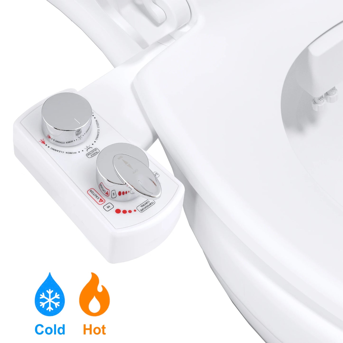 Hibbent Dual Nozzle Bidet Attachment With Adjustable Water Pressure