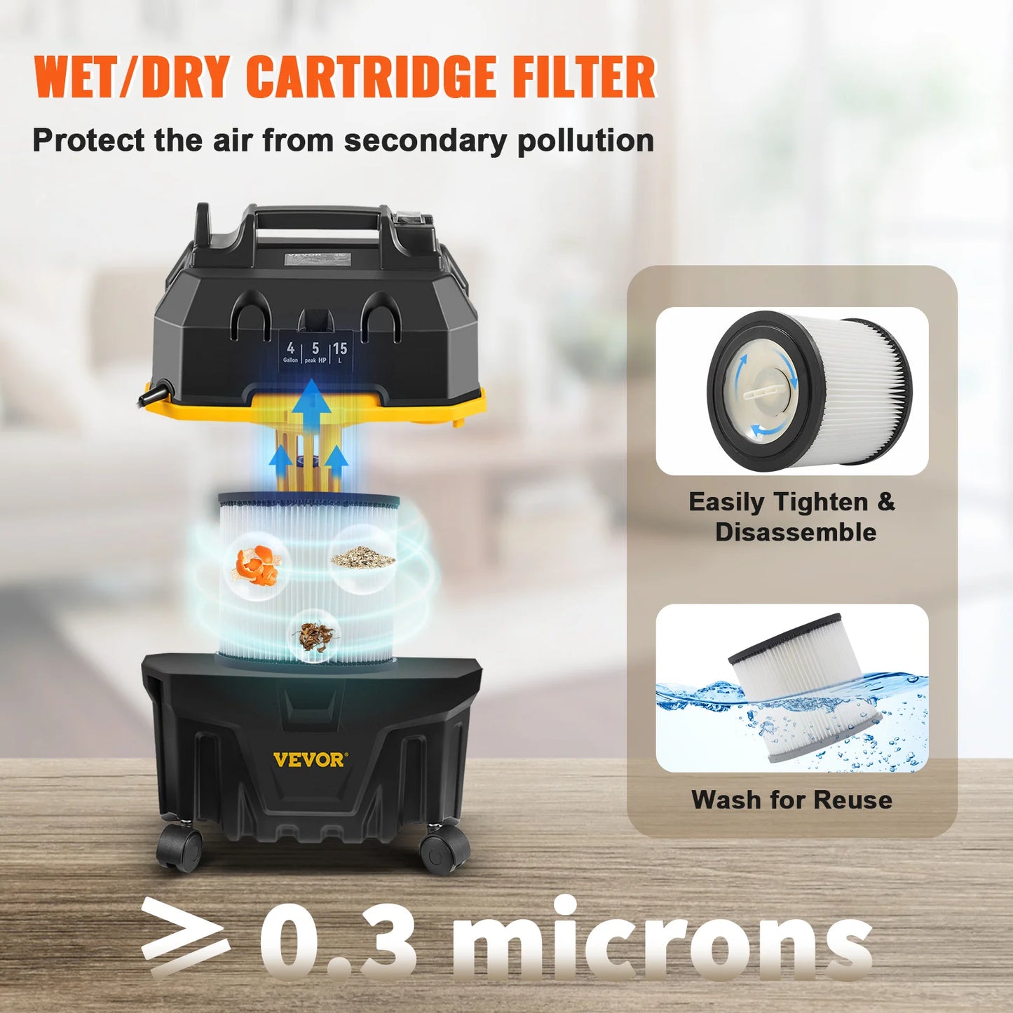 SucceBuy Wet Dry Vacuum Cleaner With Strong Suction Air Blower