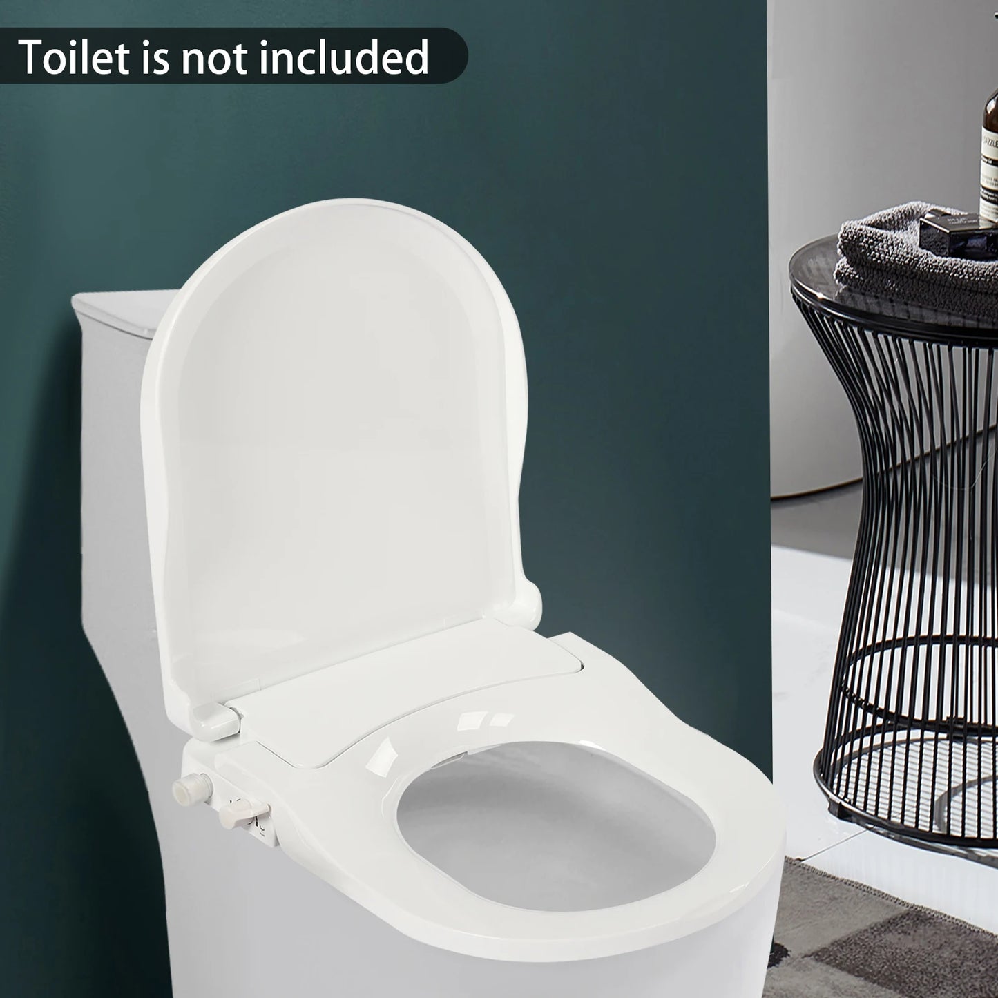 Non Electric Dual Nozzle Bidet Seat For Elongated Toilets