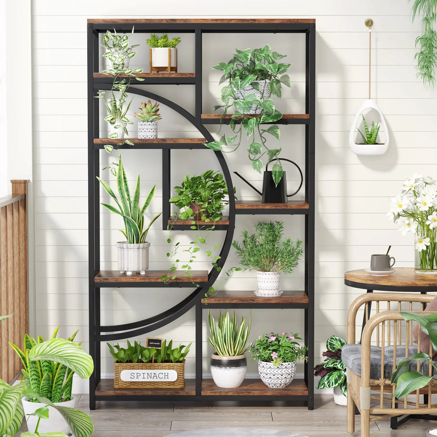 Tribesigns Industrial 5 Tier Etagere Bookshelf Freestanding Storage