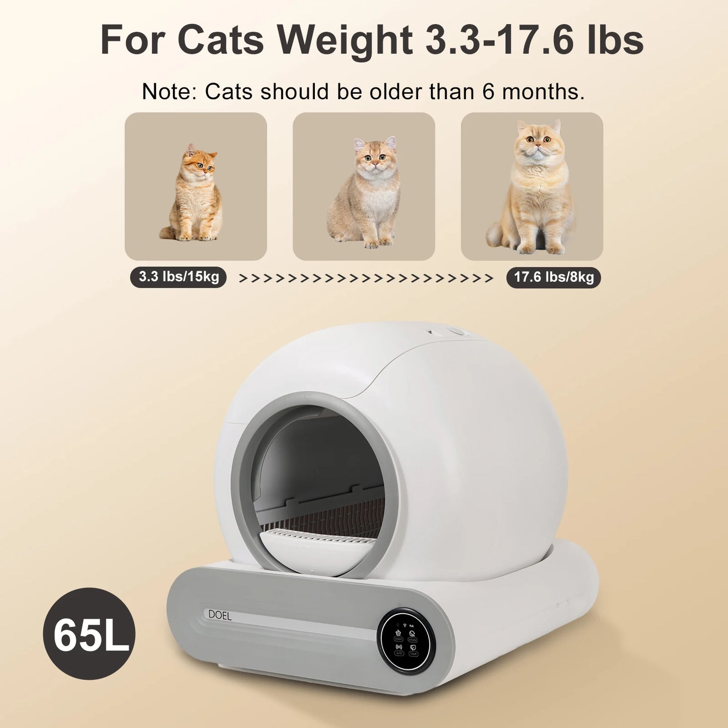 DOEL Automatic Self-Cleaning Litter Box With App Control For Multi-Cat