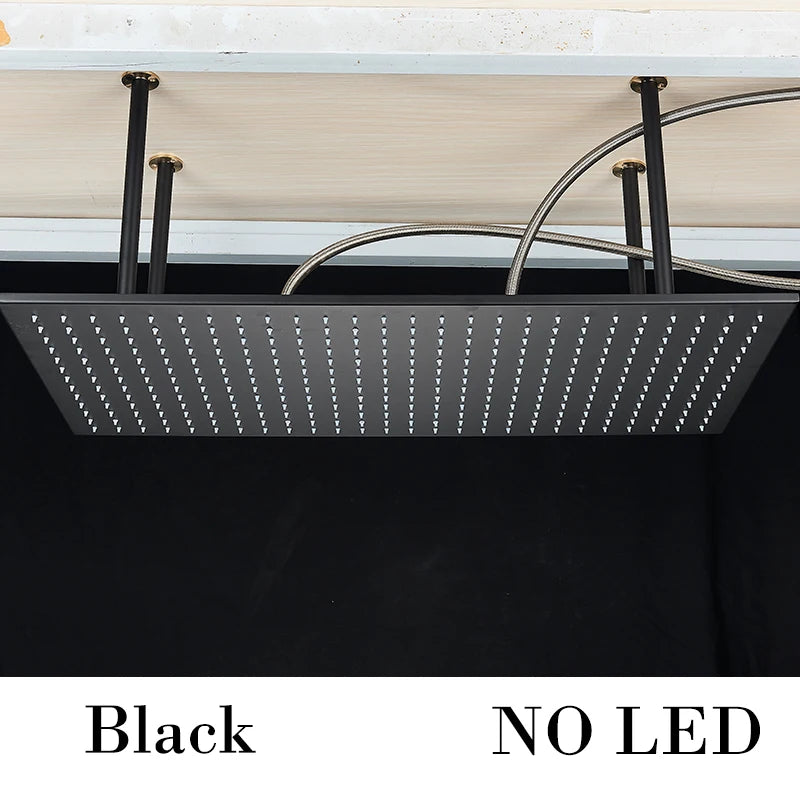 Wanmivezlo LED Brass Rain Shower Head Wall Mounted