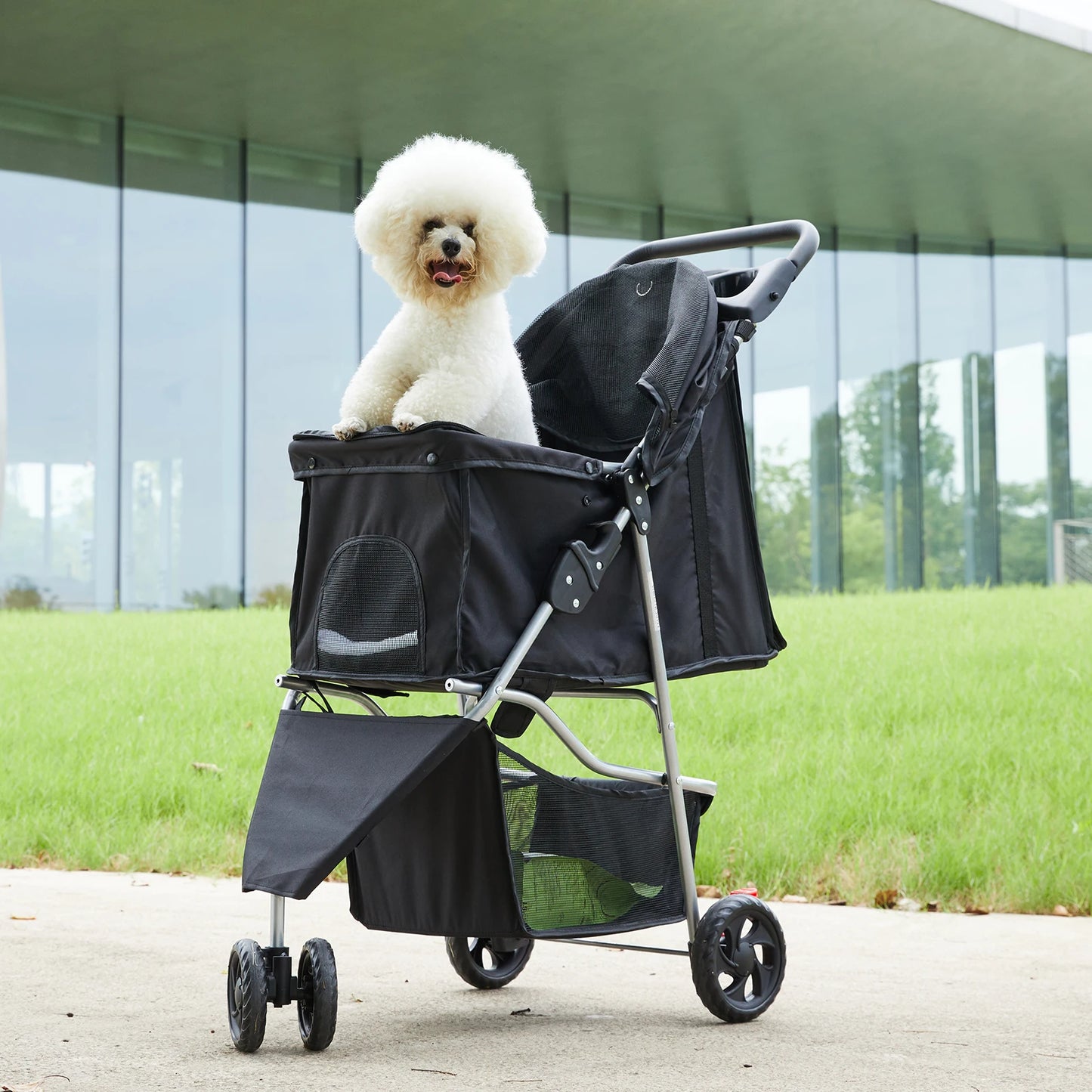 JHK 3 Wheel Foldable Pet Stroller for Dogs and Cats