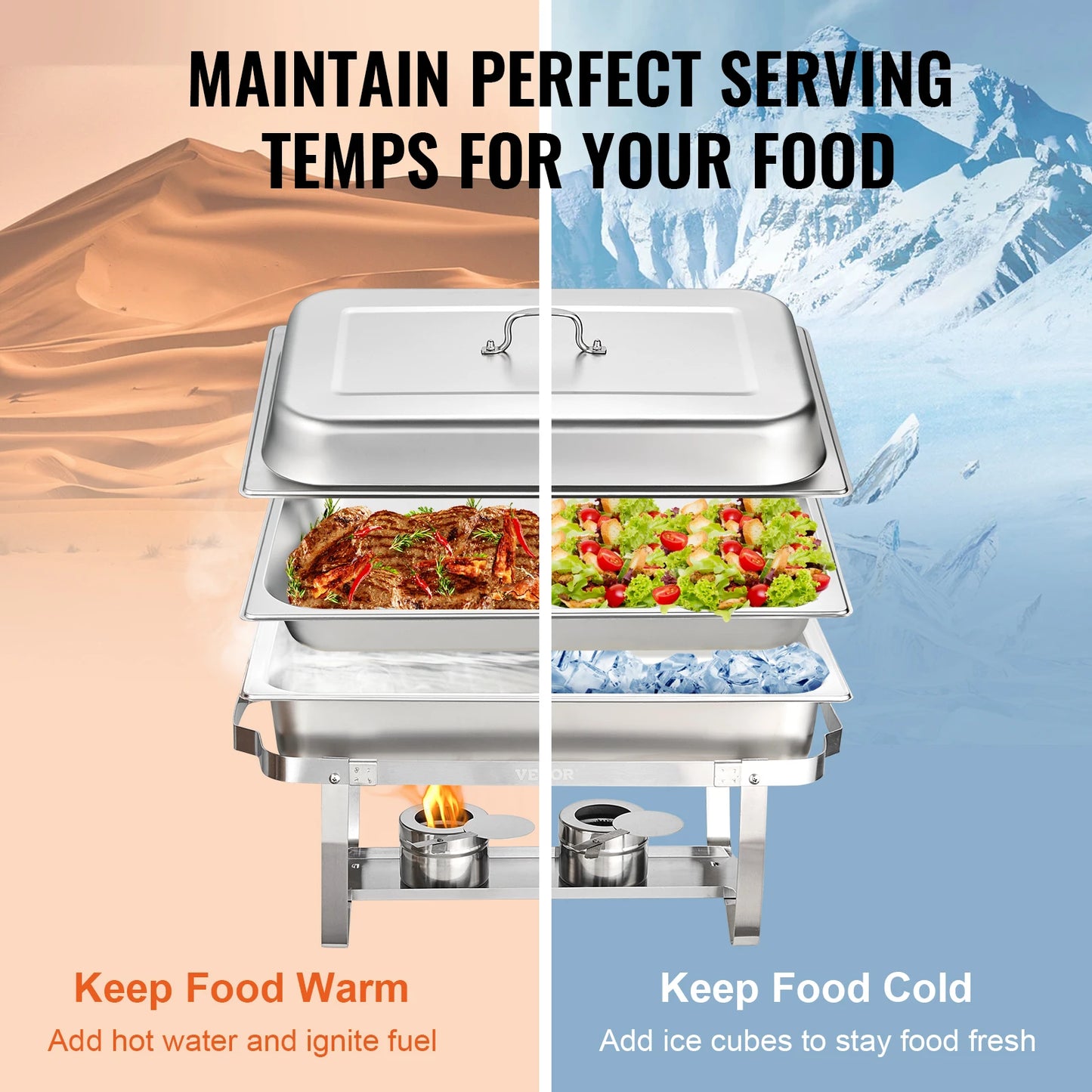 SucceBuy Commercial Chafing Dish Buffet Catering Food Warmer Set