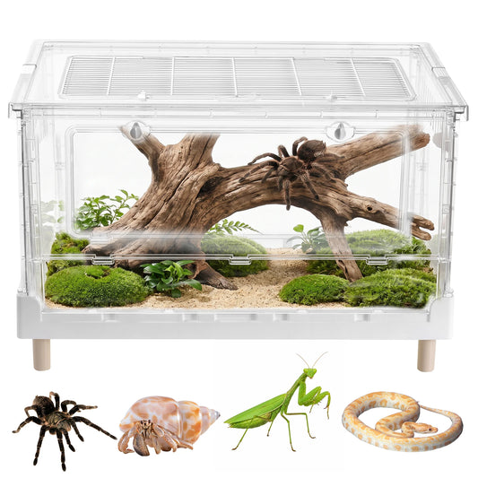 Acrylic Reptile Terrarium With Front Opening Door Clear Ventilation