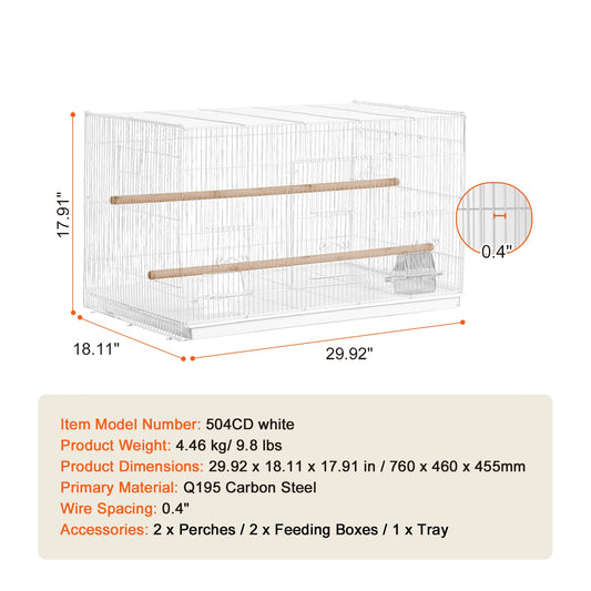SucceBuy Divided Stackable Bird Cage With Travel Handle And Perches