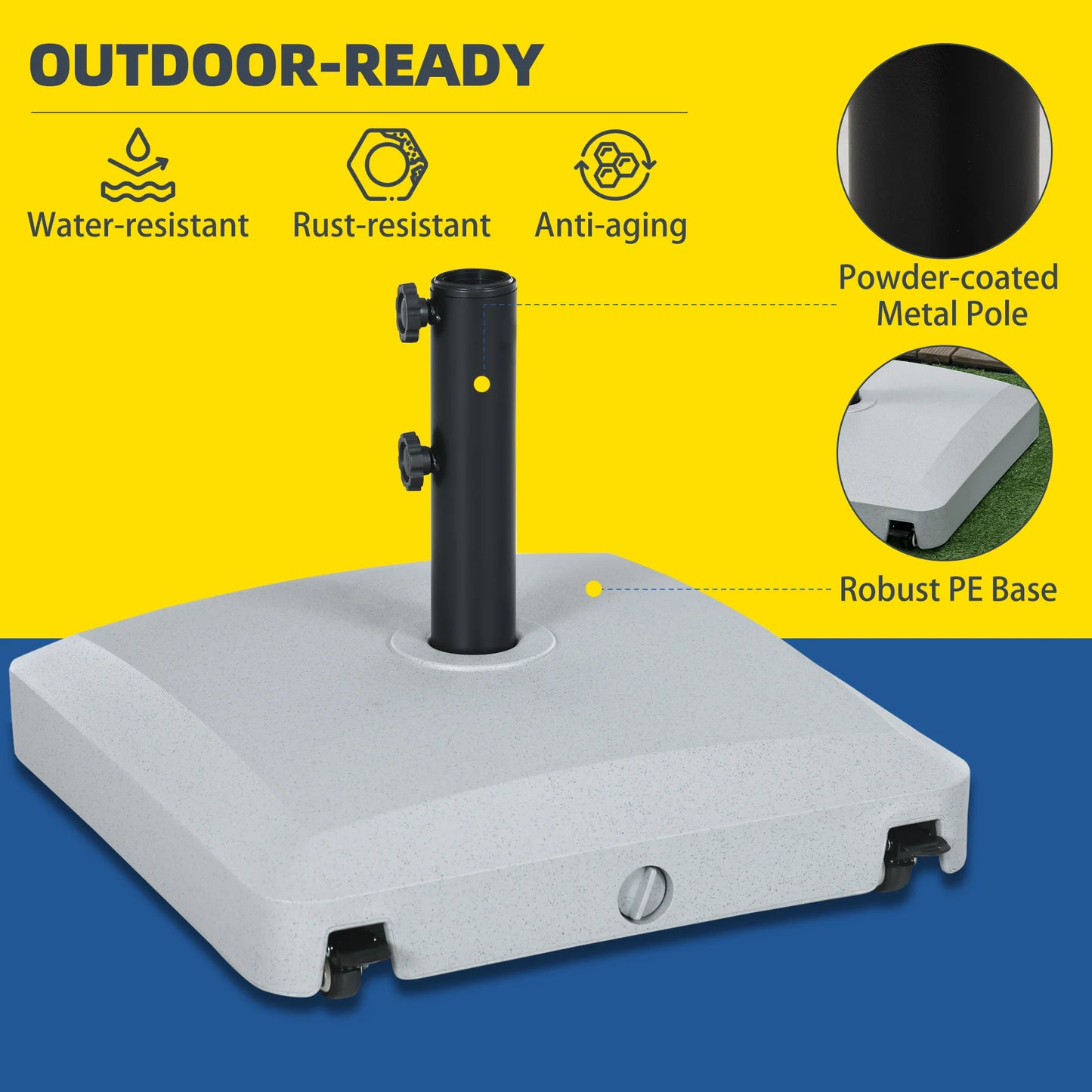 Patio Umbrella Base With Wheels Water Or Sand Fill