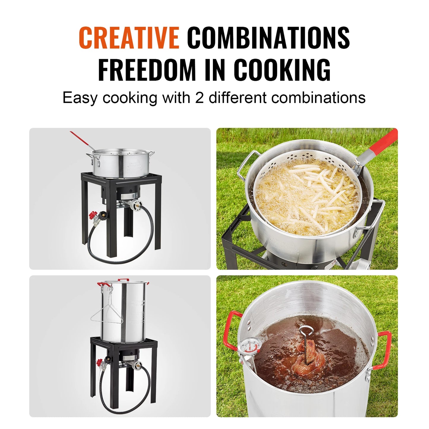 SucceBuy Complete Propane Turkey Fryer Kit With Boiler And Steamer Set