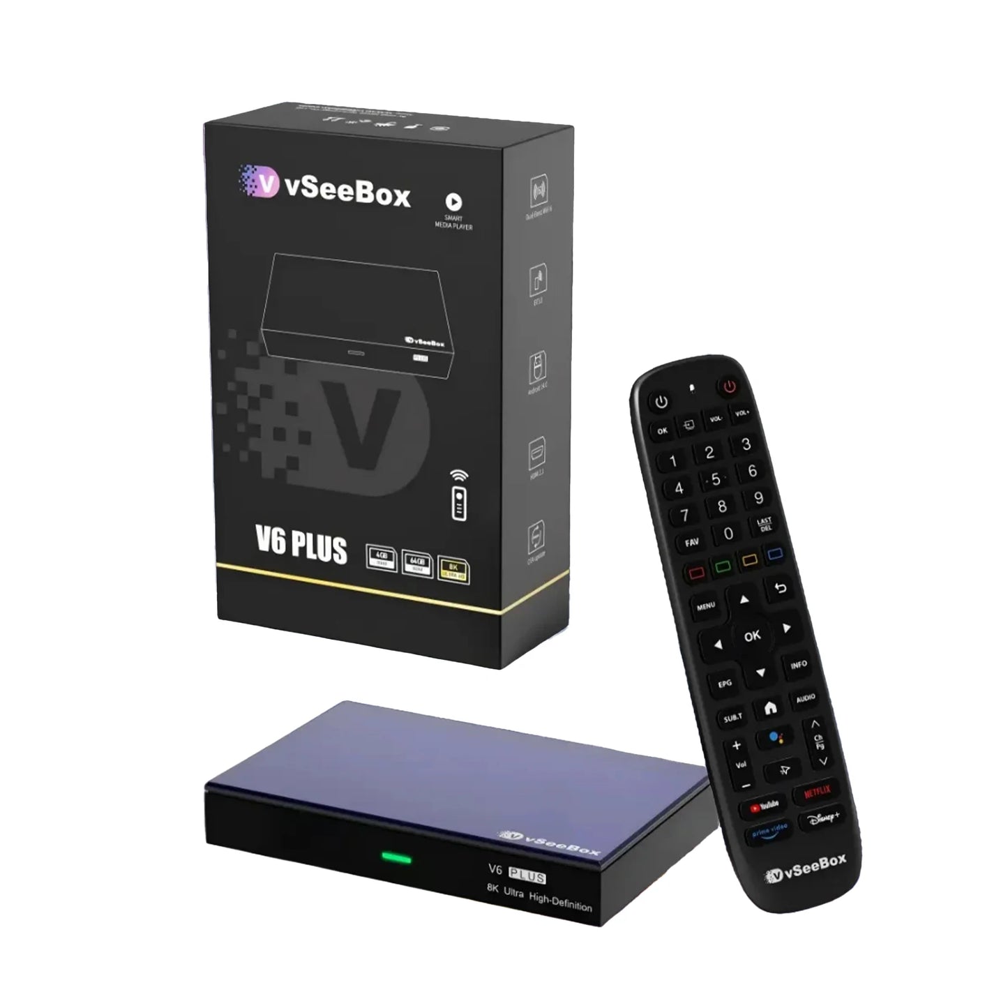 VseeCzydore V6 Plus Android TV Box 64GB 8K60Hz Voice Control