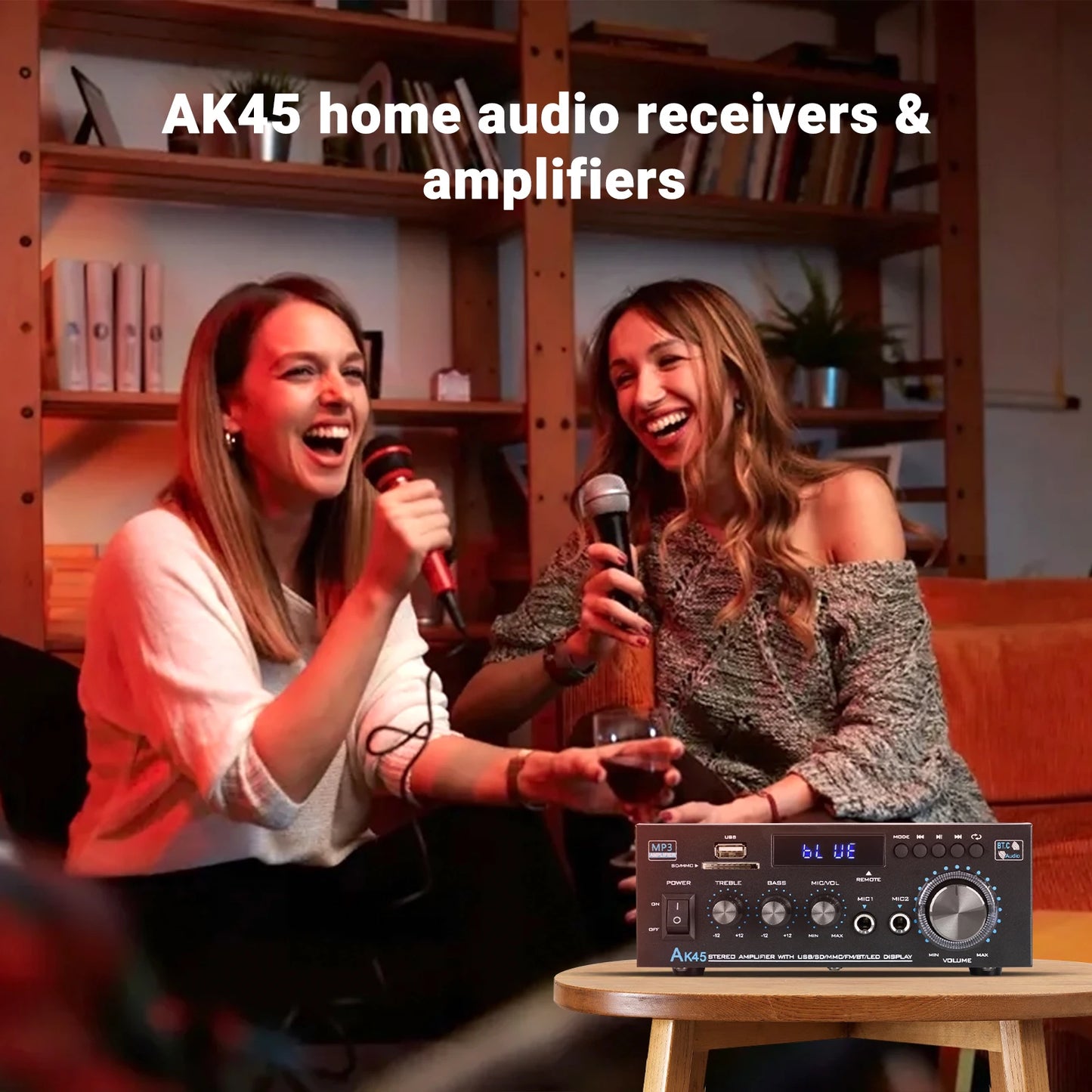 Neohipo Ak45 Stereo Amplifier With Bluetooth Usb Sd Playback