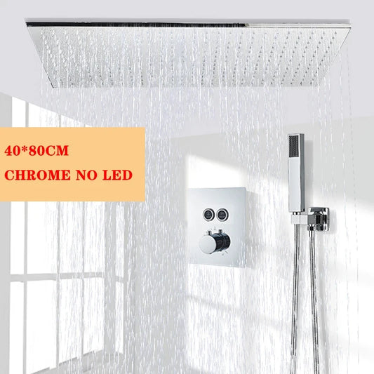 Wanmivezlo LED Brass Rain Shower Head Wall Mounted