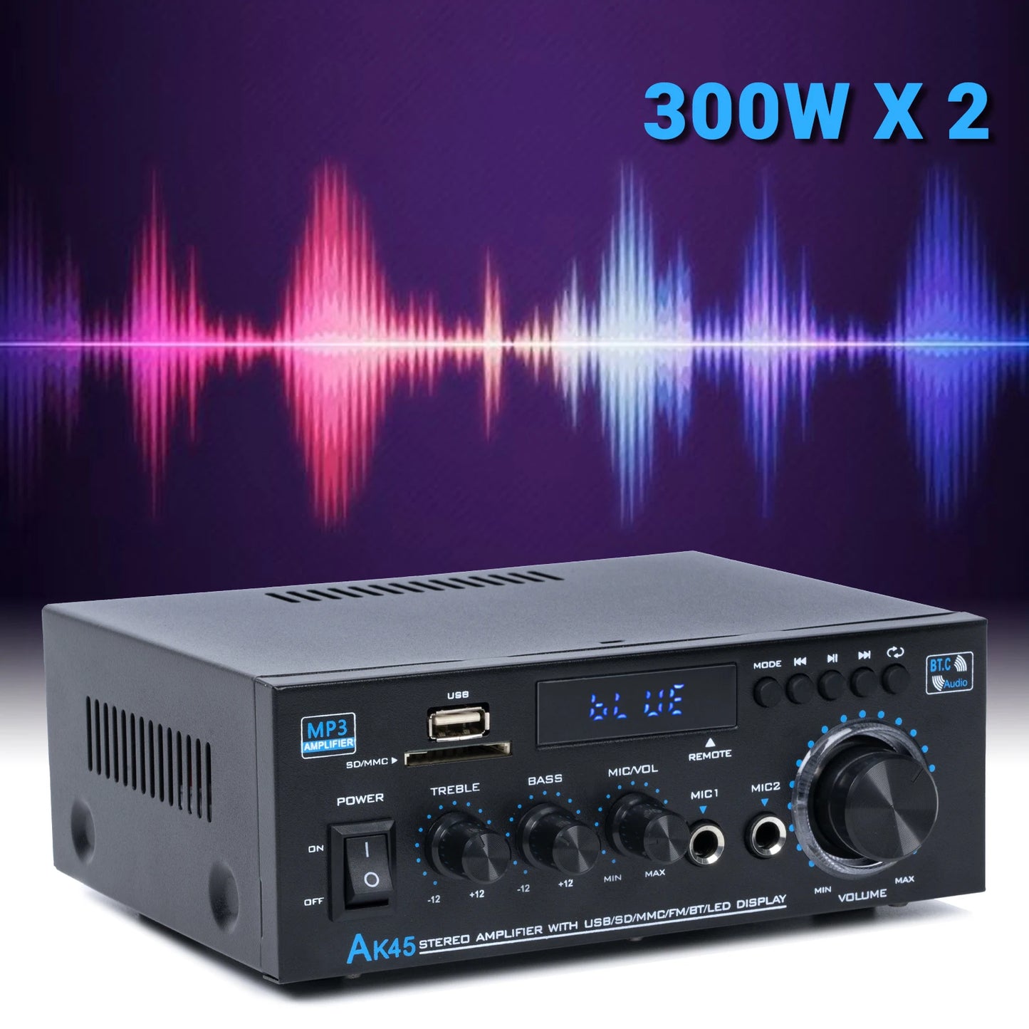 Neohipo Ak45 Stereo Amplifier With Bluetooth Usb Sd Playback