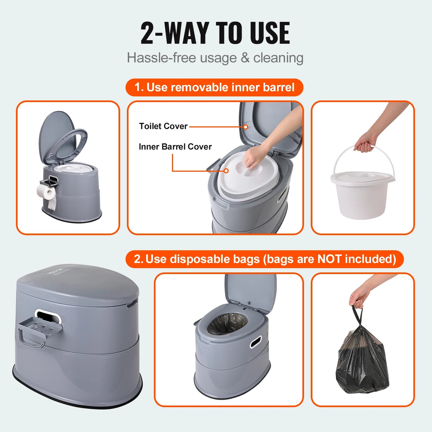 SucceBuy Portable Gravity Toilet For Outdoor Camping Travel