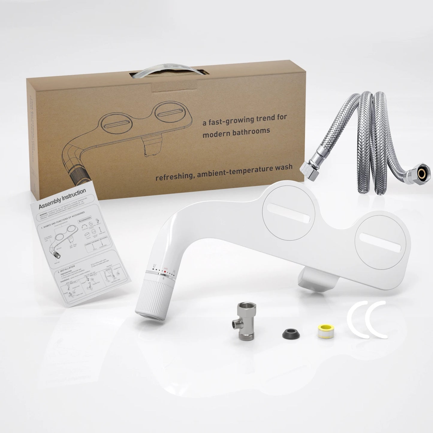 SAMODRA Bidet Non-Electric Toilet Attachment With Dual Nozzles Brass Inlet