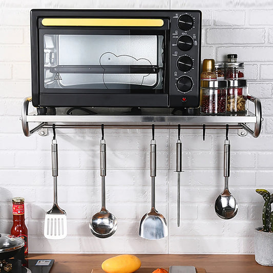 Stainless Steel Microwave Oven Rack Wall Mounted Shelf