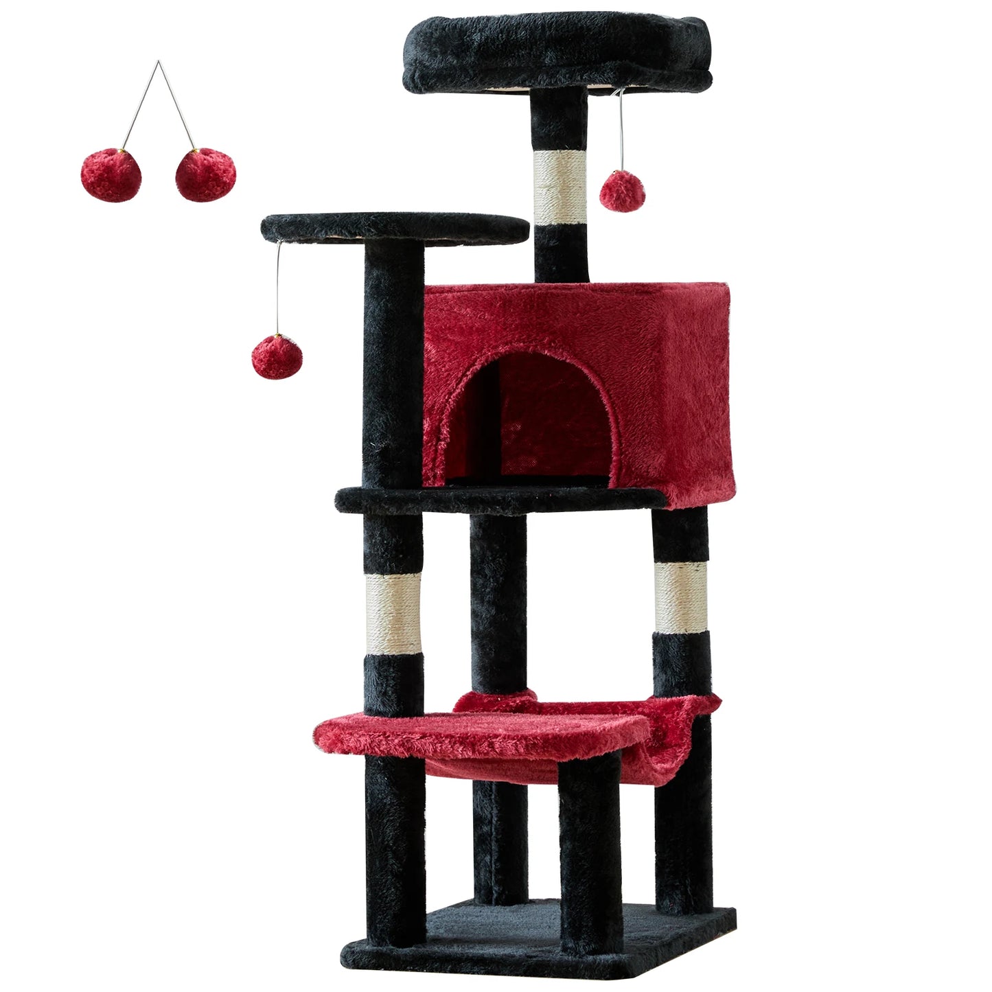 JHK Four Tier Cat Tree Sisal Scratching Posts For Indoor Cats